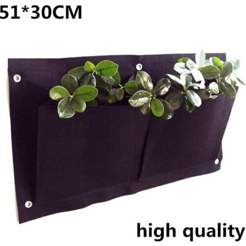Vertical Wall-mounted polyester wall planting bags flower grow bag Living Indoor wall garden planter bags30*54cm