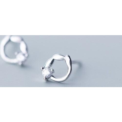 MloveAcc 100% 925 Sterling Silver Jewelry Tiny Hollow Leaves CZ Stud Earrings for Women Girls Friend Kid Lady Gift