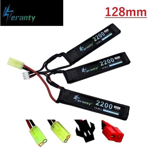 11.1v 2200mAh 35C Water Gun Battery Size: 128mm 3S 11.1V Lipo Battery for AKKU Mini Airsoft BB Air Pistol Electric Toys RC Parts
