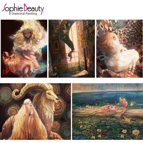 2018 Real Portrait Diy Diamond Painting Cross Stitch Embroidery Fashion New Style Beauty Girl With Sheep Needlework Mosaic