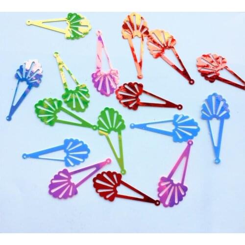 320pcs 17*43mm Long Drop Flowers Sequins For Crafts PVC With 1 Side Hole Oval Earring Accessories Mix Shining Colors Spangles