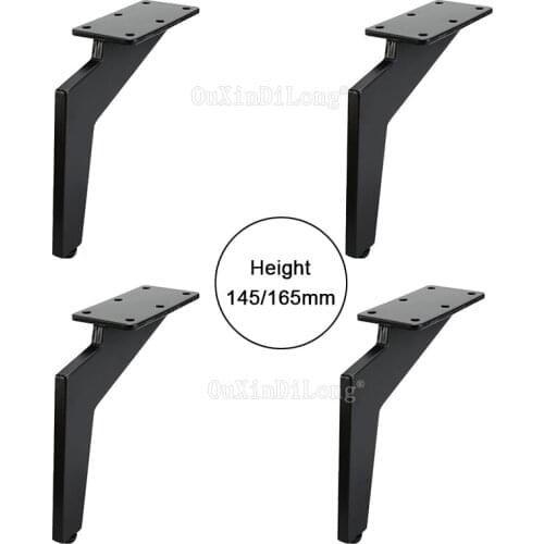 Express Shipping 4PCS Black Heavy Steel Furniture Legs Sofa Couch Cabinet Bed Feet DIY Replacement Height 145mm/165mm JF1876