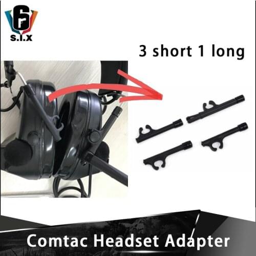 4PCS Z Tactical Comtac Headphone Replacement Part Airsoft Headset Adapter Rail 3 Long 1 Short
