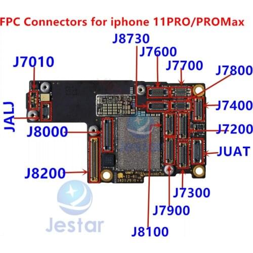 5pcs J7010 JALJ J8200 J8000 J7600 J7700 J7800 J7830 J7400 J7200 J7300 J7900 J8100 JUAT FPC connectors for iphone 11 PRO PROMax