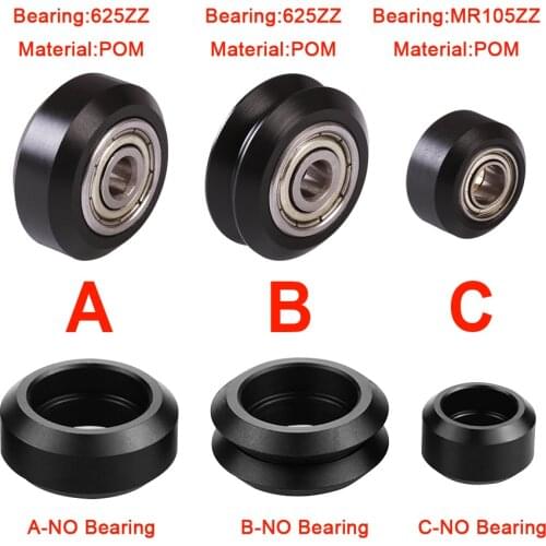 5pcs CNC Openbuilds Wheels Plastic POM Small&Big Passive Round wheel perlin wheel & V-type for V-Slot C-Beam 3d printer parts