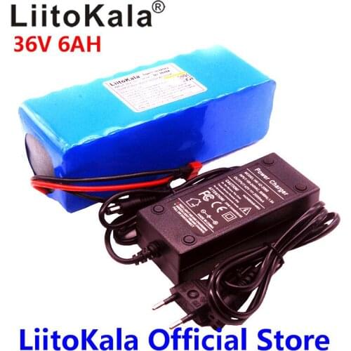 2018 Liitokala 36V 6Ah 18650 Rechargeable battery pack ,Modified Bicycles,Electric vehicle Protection with PCB + 36V 2A Charger
