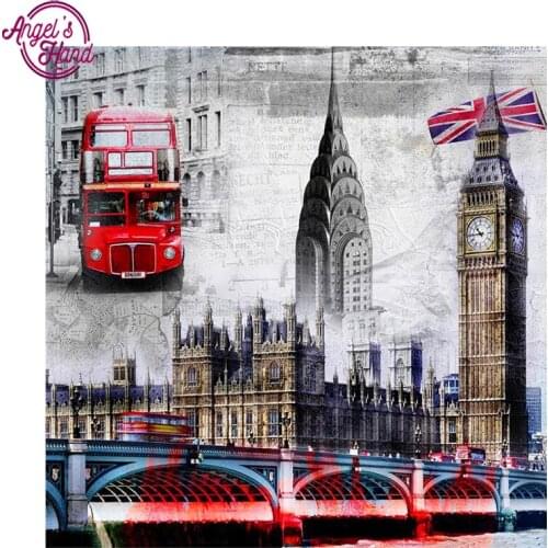 Diy diamond painting cross stitch Needlework 5D diamond embroidery square Crystal resin diamond mosaic London Street View