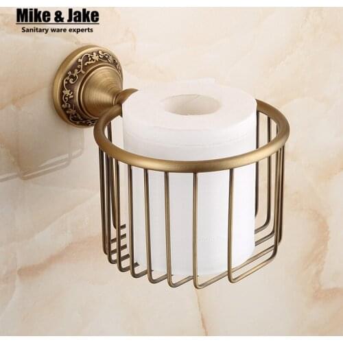Antique brass flower paper towel rack Archaize porcelain paper holder European toilet paper box toilet accessories Paper holder