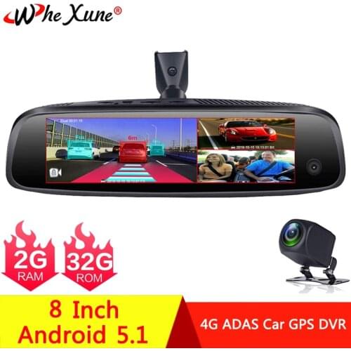 WHEXUNE Special Bracket 3-CH Car DVR ADAS 4G Android 2+32GB Rearview Mirror Full HD 1080P Auto DashCam Camera For Taxi 2019 New