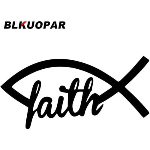 BLKUOPAR for Faith Ichthys Fish Symbol Christian Sticker Truck Window Car Stickers Vinyl Decals Motorcycle Windshield Printing