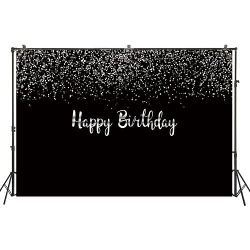 Photography Backdrops Birthday Party Banner Gold Black Sparky Glitter Desserts Table Photo Background For Studio PhotocallW4586