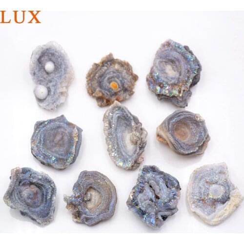 Galaxy Druzy Titanium Chalcedony Druzy Slab 25-30mm Amazing free form sun agate drusy X090