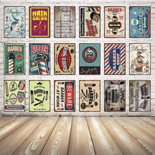 [ Kelly66 ] Beware Barber Shop At Work Hair Salon Metal Sign Poster Home Decor Bar Wall Plaque Iron Painting 20*30 CM Size Dy3