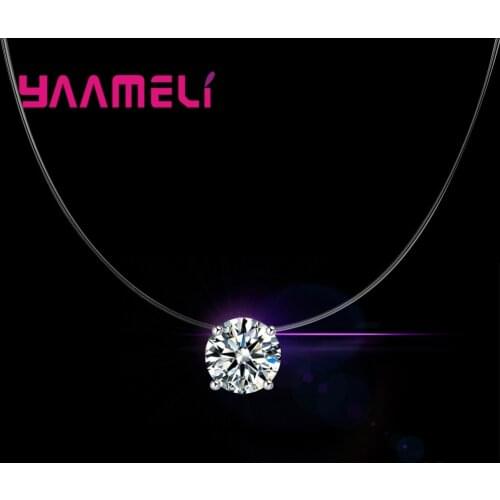 Classic Simple Design Necklace For Female Women Girl Love Crystal Shiny Jewelry Round Casual Party Accessories Daily Wea
