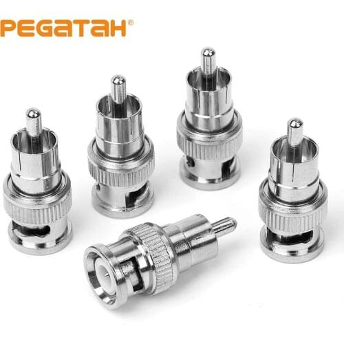 10PCS lot BNC Male revolution RCA male Connectors Cable Adapters Coaxial Cable