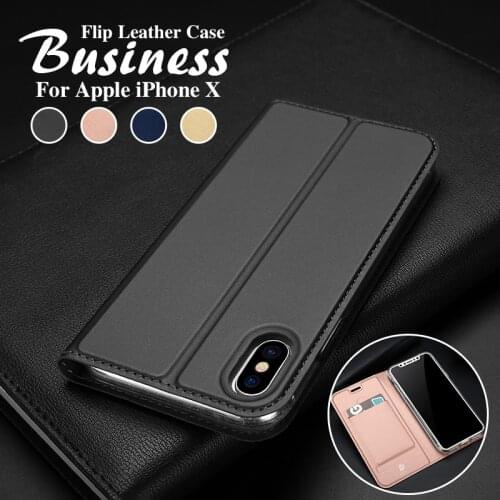 DUX DUCIS Leather Case for iPhone X 10 Funda Luxury Flip Stand Card Slot Wallet Cover for Apple iPhone X Phone Case Coque Hoesje