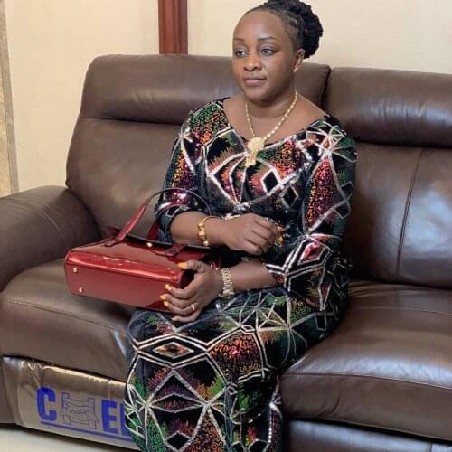 Latest Nigerian Velvet Sequins Lace Fabric With Colors Sequins African Lace Fabric Velvet Lace For Wedding Evening Dress S1767