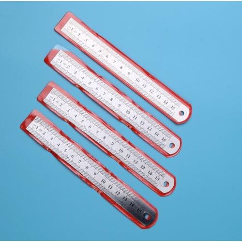 15cm cm stainless steel ruler Metal ruler scale iron steel ruler drawing measurement student stationery office teaching tools