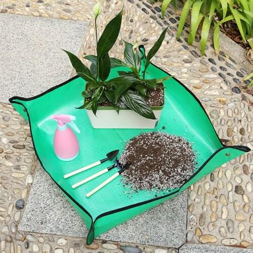 PE Home Garden Pad Waterproof Plant Basin Gardening Soil Lock Flower Mats Plant Pot Foldable Gardening Pad 100x100cm 68x68cm