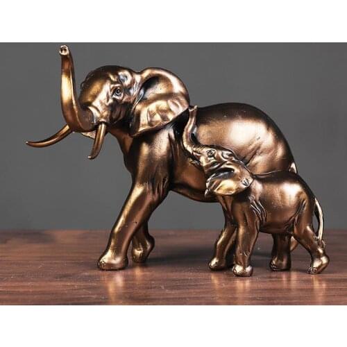 Resin American retro picture elephant ornaments wine cabinet decoration crafts bookcase office furnishings