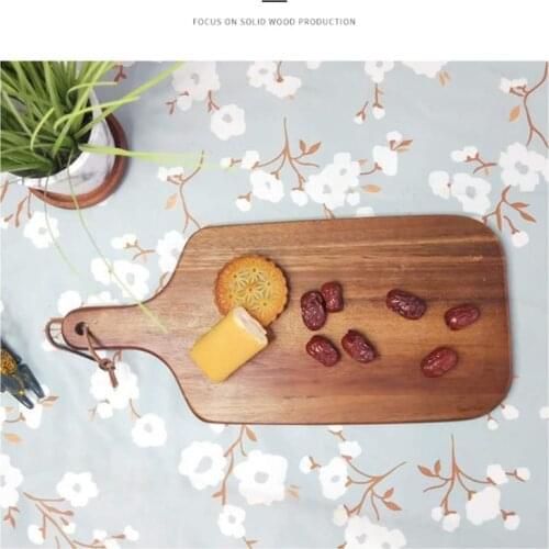 Acacia Wood Cutting Board with Handle Wooden Kitchen Chopping Board for Meat Cheese Bread Vegetables Fruits Food
