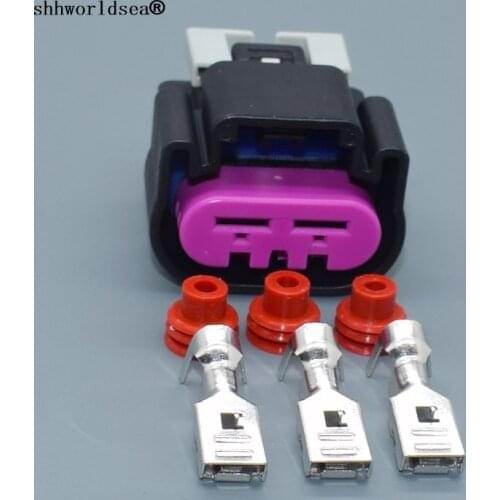 Shhworldsea 2 pin 2 Way 6.3mm car Female Sensor Plug Auto Car fan plug Connector 15454358 for GM