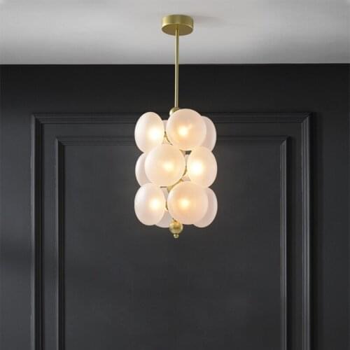 Modern Gold Metal Glass Pendant Light Restaurant Bar Home Study Bedroom Living Room Chandelier Decor Lighting Fixture PA0773