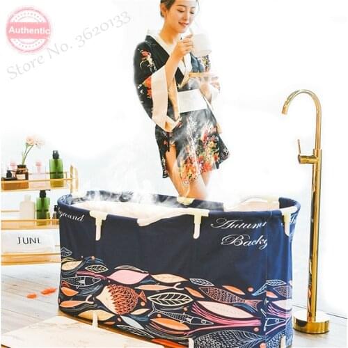 1.2m Bath Sauna Adult Folding Bathtub Bath Barrel Household Large Tub Bath Barrel Thickened Adult Bath Tub Full Body Hot Tub