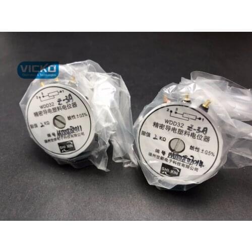 [VK] WDD32Z-3 WDD32Z 1K 2K 5K 10K precision conductive plastic potentiometer 2W angular displacement sensor SWITCH 30mm 40mm