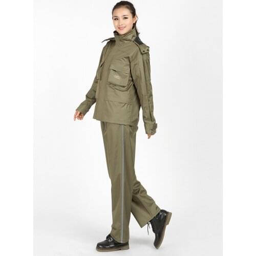 Waterproof Raincoat Motorcycle Fabric Women Fashion Rain Coat Pants Suit Impermeable Breathable Bluzy Damskie Rain Gear AC50RC