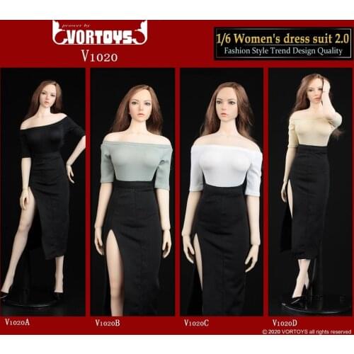 VORTOYS V1020 1/6th Scale Womens Slit Skirt 2.0 For 1/6th Action Figure
