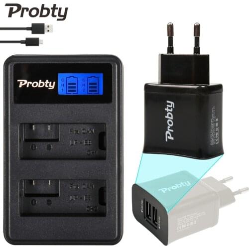 Probty LP-E8 LP E8 LCD Battery Charger + 2 Port USB Plug For Canon 550D 600D 650D 700D X4 X5 X6i X7i T2i T3i T4i T5i