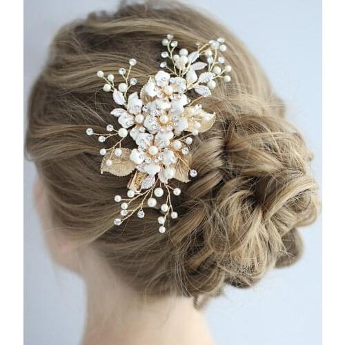 Floralbride Handmade Alloy Crystal Rhinestone Flower Wedding Hair Clip Barrettes Bridal Headpiece Hair accessories Women Jewelry