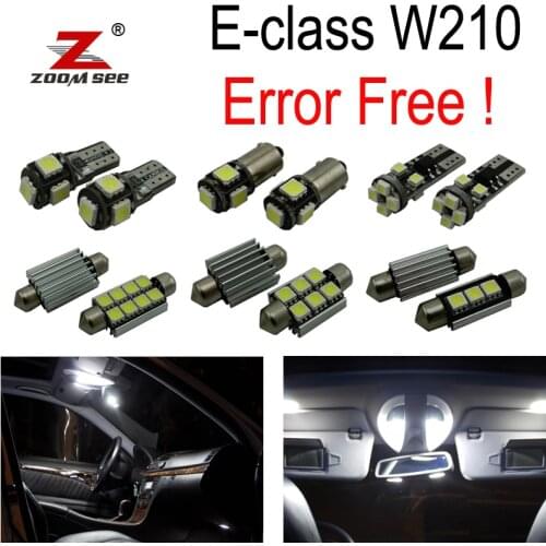19pcs LED bulb Interior dome map Reading Light Kit For Mercedes-Benz E class W210 Sedan E200 E300 E420 E320 E430 (1995-2002)