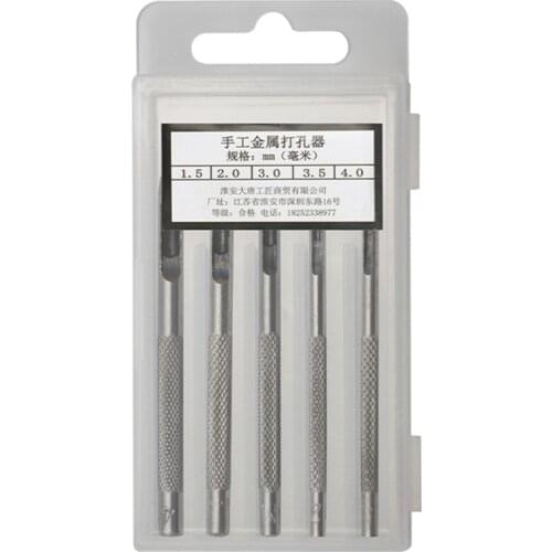 5Pcs Leather Hole Punch Tool Carbon Steel Round Clothes Trouser Bag Belt Hollow Punching Tools DIY Craft for Leather