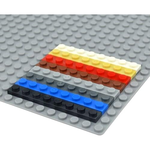 50pcs Thin Figures Bricks 1x8 Dots DIY Building Blocks Assembles Particles Educational Creative Size Compatible With 3460 Toys