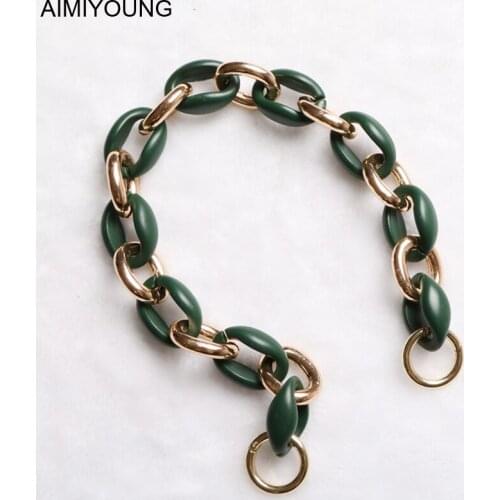 AIMIYOUNG Bag Straps Handbag Handle Acrylic Chain DIY Belt Shoulder Bag Strap Replacement Strap Accessory Bag Part 40cm