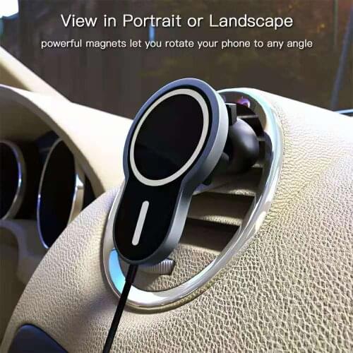 15W Car Holder For iphone 12 12 Pro 12Pro Max 12mini Magneti Wireless Charger Magnetic Phone Airvent Magnet Adsorbable Car Mount