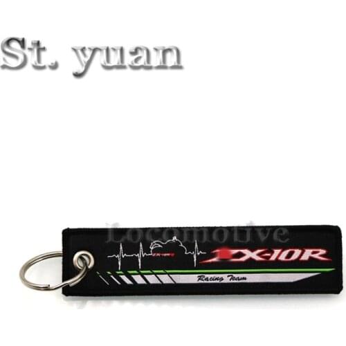Suitable for Kawasaki ZX10R ZX12R ZX14R ZX-10R ZX-12R Kawasaki Motorcycle embroidered keychain key ring key hanging buckle