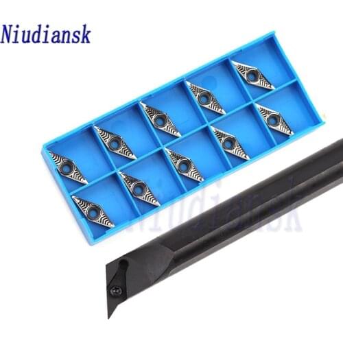 1pc S16Q-SVQBR11 Internal Turning Tool Holder S20R-SVQBR11 SVQBL CNC Lathe Tools +10pcs VBGT1103 Inner Hole Carbide Inserts Suit