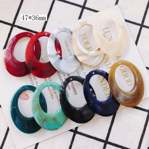 DIY Jewelry Accessories Material Hollow Out Vintage Resin Oval Circle Necklace Earring Bracelet Ornament Pendant Charms 20pcs