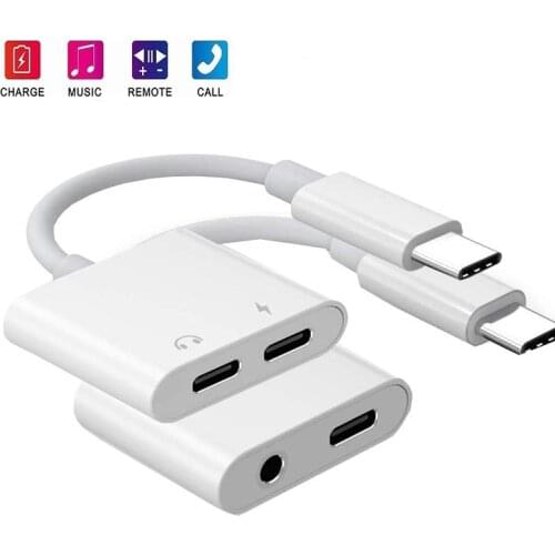 For Samsung Glaxy S21 S20 Fe Note 20 Ultra Note 10 Plus 5G Type C Adapter 2 In 1 USB C To 3 5mm Jack Charger Splitter Dual USBC