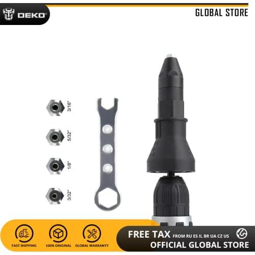 DEKO DQ450 Electric Rivet Nut Gun Riveting Tool Cordless Riveting Drill Adaptor Insert Nut Tool Riveting Drill Adapter