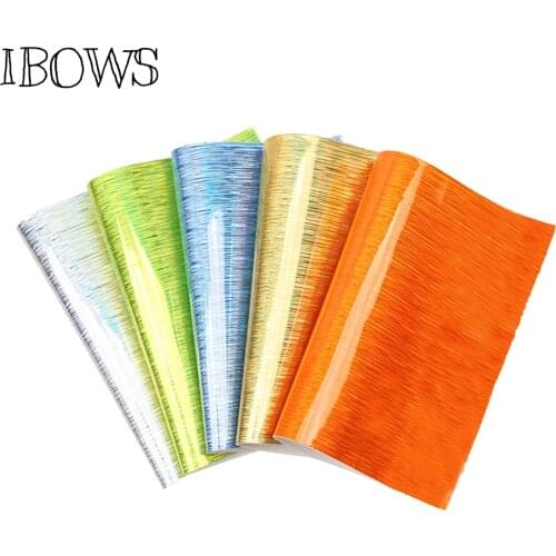 IBOWS 22*30cm Faux Snythetic Leather Laser Mirror Vinyl Leather Sheet for DIY Hair Bow Material Accessories Handmade Bags Fabric