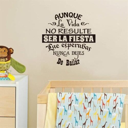 Spanish Quotes Letterings Wall Decals Art Sticker Home Decor Wallpaper for Living Room House Decoration Vinyl ru4051