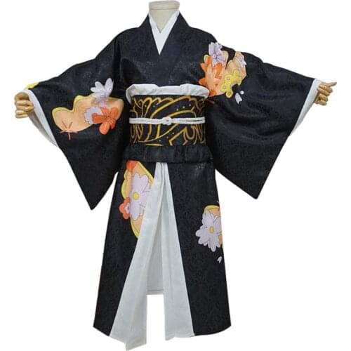 Demon Slayer Kimetsu no Yaiba Kibutsuji Muzan Cosplay Costume Kimono Kids Children Uniform Outfit Halloween Carnival Costumes