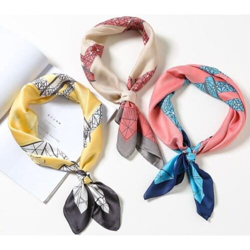 Classic Variety Of Small Square Wild Fashion Decoration Simulation Scarf Spring Summer Popular Small Scarf Europe Trend Scarves