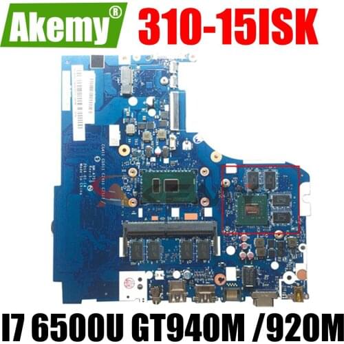 Akemy For Lenovo 310-15ISK 510-15ISK 510 310-15IKB Notebook Motherboard NM-A751 CPU I7 6500U 4GB RAM GPU GT940M /920M 100% Test
