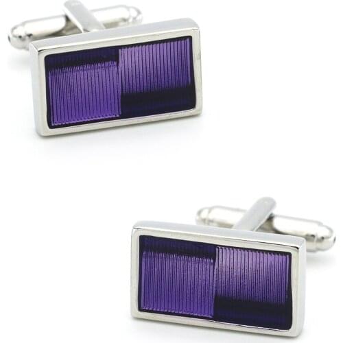 Mens Enamel Cuff Links Copper Material Purple Color