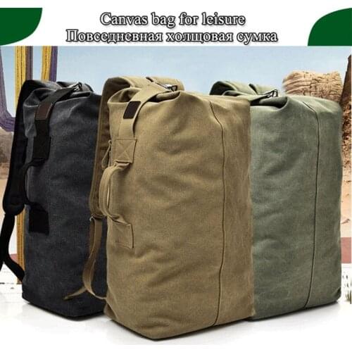 Men Outdoor Bacpkack Luggage Travel Large Army Bucket Women Bag Multifunctional Military Canvas Backpacks Sports Shoulder Bags